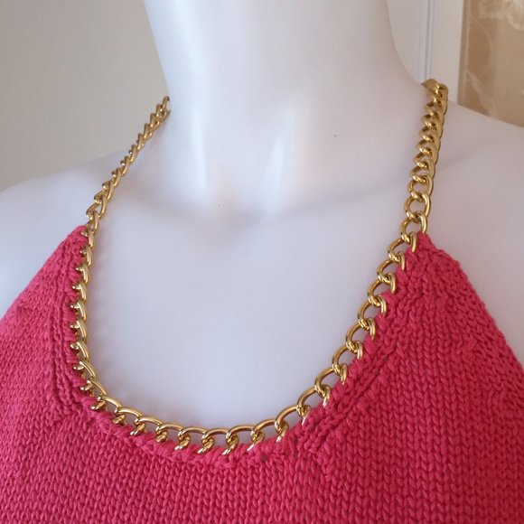 J. MCLAUGHLIN chain and cotton knit top size large - Picture 4 of 7
